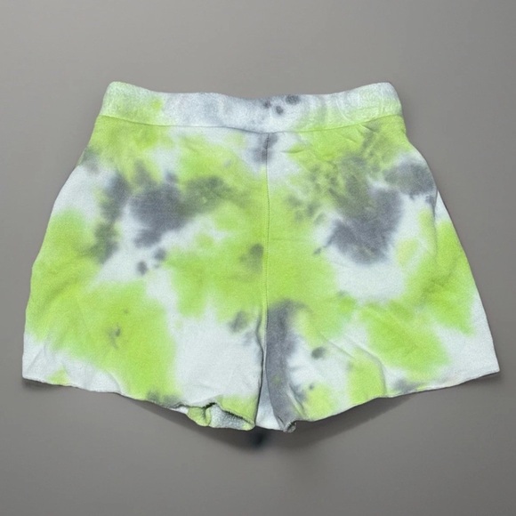 Free People Kelly Washed Tie Dye Shorts Green Gray White Fleece Lounge Size XS - Picture 2 of 4